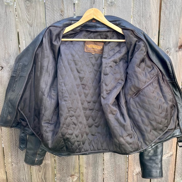 *UNIK | Biker Motorcycle Riding Leather Dark Brown Jacket Size 44 - Picture 3 of 16